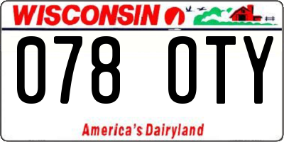 WI license plate 078OTY