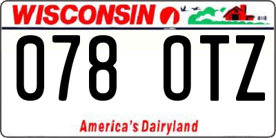 WI license plate 078OTZ