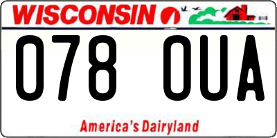 WI license plate 078OUA
