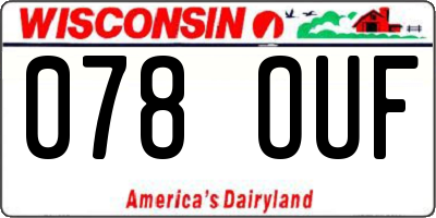 WI license plate 078OUF