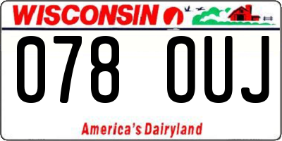WI license plate 078OUJ