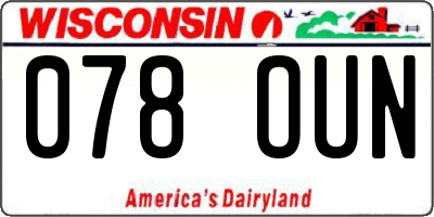WI license plate 078OUN