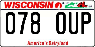WI license plate 078OUP
