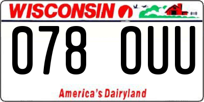 WI license plate 078OUU