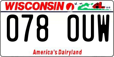 WI license plate 078OUW