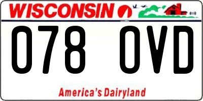 WI license plate 078OVD