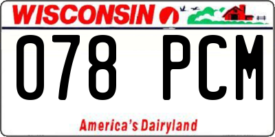 WI license plate 078PCM