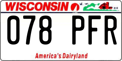 WI license plate 078PFR