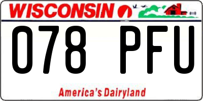 WI license plate 078PFU
