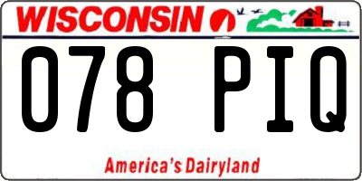WI license plate 078PIQ