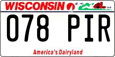 WI license plate 078PIR