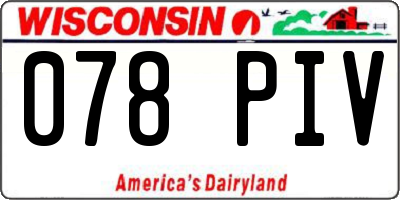WI license plate 078PIV