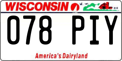 WI license plate 078PIY