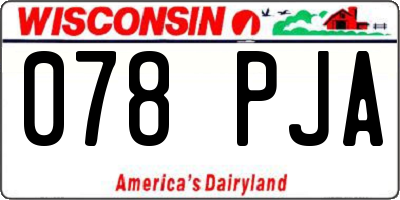 WI license plate 078PJA