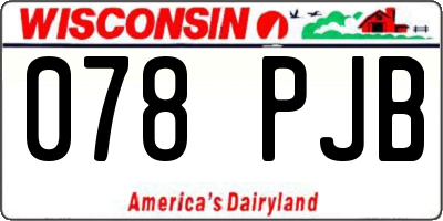 WI license plate 078PJB