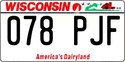 WI license plate 078PJF