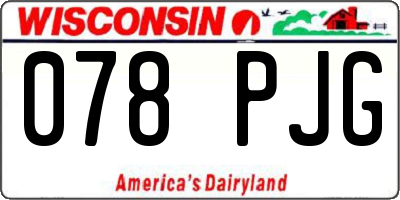 WI license plate 078PJG