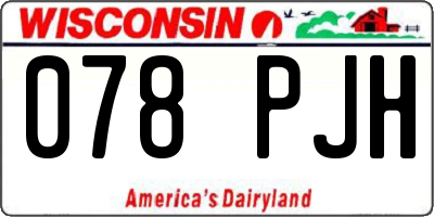 WI license plate 078PJH