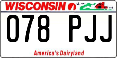 WI license plate 078PJJ