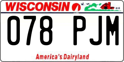 WI license plate 078PJM