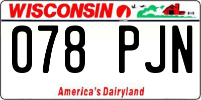 WI license plate 078PJN