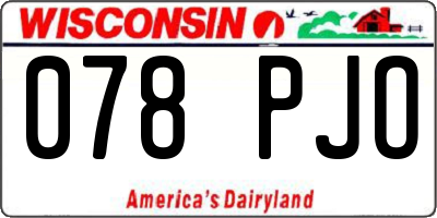 WI license plate 078PJO