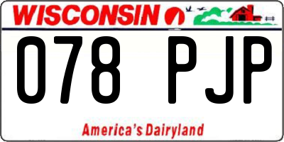 WI license plate 078PJP