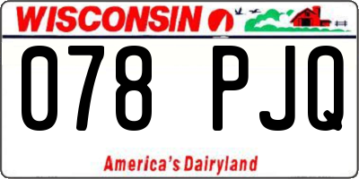 WI license plate 078PJQ