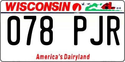 WI license plate 078PJR