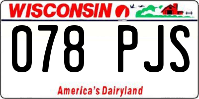 WI license plate 078PJS