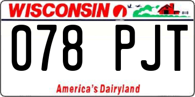 WI license plate 078PJT