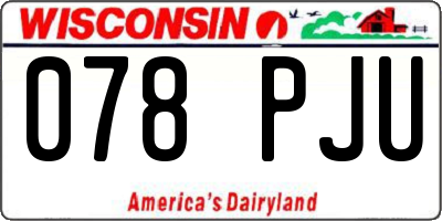 WI license plate 078PJU