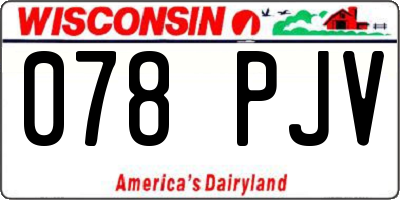 WI license plate 078PJV
