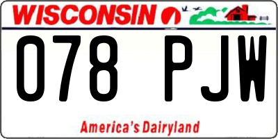 WI license plate 078PJW