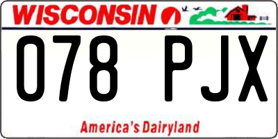 WI license plate 078PJX