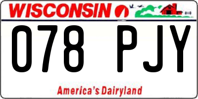 WI license plate 078PJY