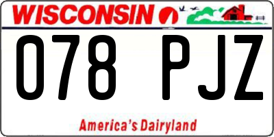 WI license plate 078PJZ
