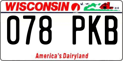 WI license plate 078PKB