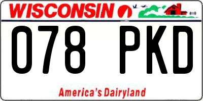 WI license plate 078PKD
