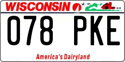 WI license plate 078PKE