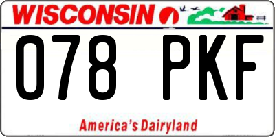 WI license plate 078PKF