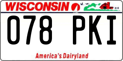 WI license plate 078PKI