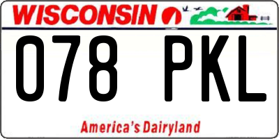 WI license plate 078PKL