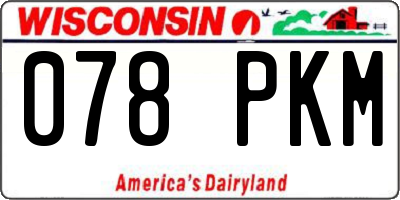 WI license plate 078PKM