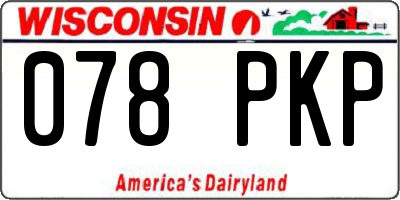 WI license plate 078PKP