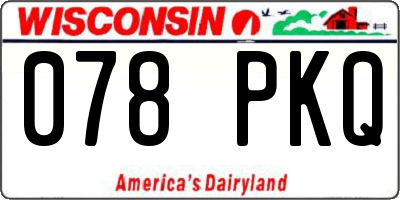 WI license plate 078PKQ