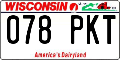 WI license plate 078PKT