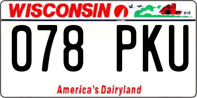WI license plate 078PKU