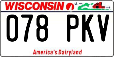 WI license plate 078PKV