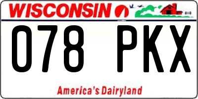 WI license plate 078PKX
